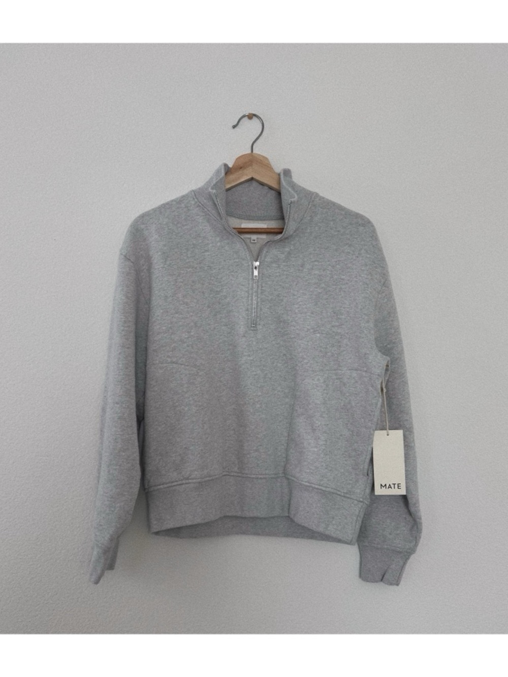 NWT mate the label organic fleece half-zip sweatshirt